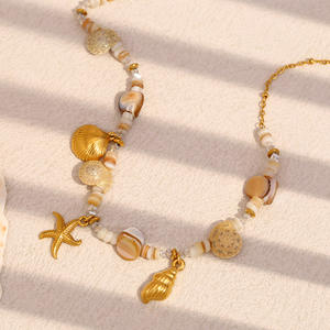 Kalung bandul hewan laut liburan musim panas, Set gelang tahan air baja tahan karat emas 18K pantai perhiasan ide hadiah pesta - Product Image 4