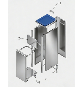 Self-Service Buffet Waste <b>Bin</b> with Dish <b>Storage</b> Tray Restaurant Food Waste & Plate Collection Cabinet for Hotel Canteen - Product Image 3