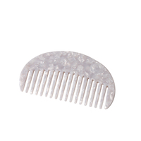 JunYiBeauty Peigne de coiffure droit à logo personnalisé Peigne à cheveux à dents larges en acétate ultra-mince demi-cercle pour femmes maison personnalisée