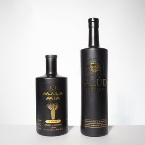 RSG Noir Mat Brillant Revêtement Spiritueux 750ml Bouteille de Liqueur en Verre 50cl 70cl 75cl Vodka Gin Rhum Tequila Logo Decal <span class=keywords><strong>Mezcal</strong></span> Cork - Product Image 1