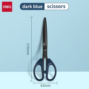 <span class=keywords><strong>DELI</strong></span> 180mm kéo giấy màu xanh lưỡi đen phủ màu đen chống mài mòn và chống gỉ cho văn phòng hoặc sử dụng nhà - Product Image 2