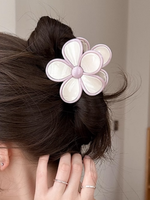 Pince à cheveux DOWELL texture gelée fraîche, motif floral, tons bonbon printemps-été, inspiration coréenne, couleur contrastée haut de gamme, frangipanier