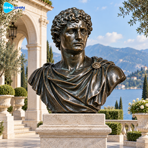 Escultura de Busto Clásico de Bronce, Fundición por Cera Perdida, Latón y Cobre, Estatua de Retrato Romano Personalizada para Hotel, Plaza, Patio, Museo - Product Image 2
