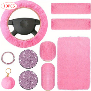 Housse de <span class=keywords><strong>volant</strong></span> de voiture en peluche artificielle épaisse et fiable, avec maintien de la chaleur, idéale pour les voyages en extérieur - Product Image 6