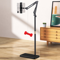 Soporte para tableta con base de metal grueso y pesado de fábrica Feixiang, soporte para tableta de teléfono móvil ajustable en altura multiángulo giratorio 360