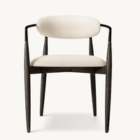 Fauteuils de restaurant de maison de luxe Mobilier Mobilier Cadre en bois de chêne Bras en métal Chaises de salle à manger