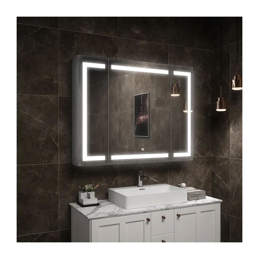 Banheiro Led Smart Wash Basin Espelho Gabinete Com Luz