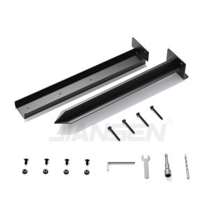 JIANSEN Kit de réparation de poteau de clôture en acier pour réparation de poteau de clôture en <span class=keywords><strong>bois</strong></span> noir incliné - Product Image 1