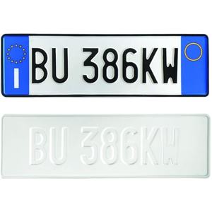 <span class=keywords><strong>Plaque</strong></span> d'<span class=keywords><strong>immatriculation</strong></span> personnalisée en aluminium gravée, style européen italien, sur mesure pour voiture (avant et arrière) - Product Image 4