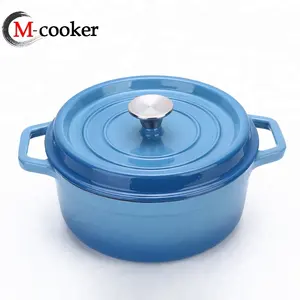 Mcooker 2023厨房晚餐烹饪15 pcs搪瓷铸铁圆形砂锅汤锅