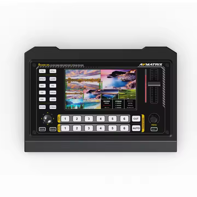 USD927 Free Ship Shark S6 6 Channel SDI HD MI SD Card Slot Multi-format PTZ Control Recording Video Switcher Mixer Broadcast