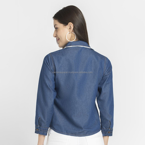 Nardon Apparel nueva tendencia mujer 2025 moda Camisa vaquera Vintage manga larga Casual mujer elegante camisa - Product Image 2