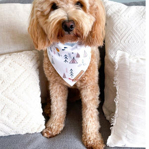 Pabrik disesuaikan cetak Logo anjing Bandana poliester warna biru dipersonalisasi jala lembut anjing kerah Bandana - Product Image 6