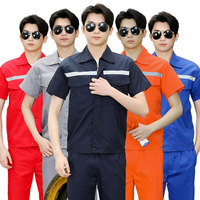Tenue de Travail Unisexe à Manches Courtes avec Bande Réfléchissante pour Usine, Logistique et Garage – Uniforme Professionnel Tendance