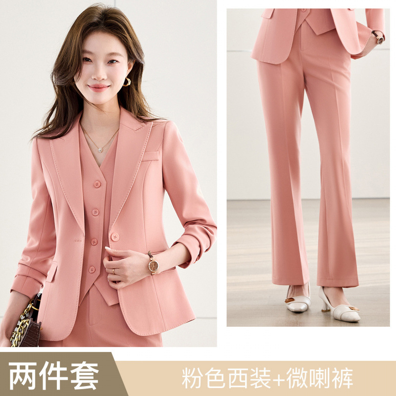 Pink suit with flared pants