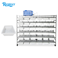 Estante de Cría para Ratones de Laboratorio de Plástico Galvanizado, de Una Sola Cara, 6 Niveles, 36 Cajones, Patrón Sólido, para Cuidado de Animales de Laboratorio