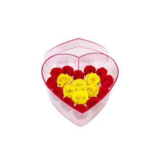 Wholesale Wedding Supplies Set Decorative Flowers Acrylic Box Preserved Roses for Mothers Day Gift