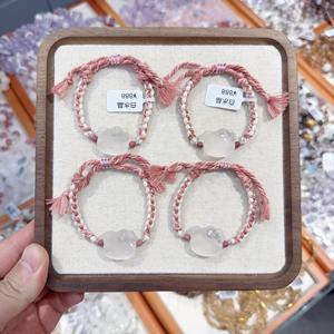 天然水晶ブレスレット ビーズ付き レッド 手編み レディースジュエリー ファッションギフト 調節可能ブレスレット 卸売 - Product Image 3