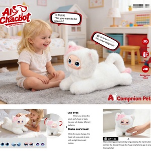 Juguete Inteligente con IA, Nuevo Producto Deepseek, Gato de Peluche Electrónico Interactivo con Movimiento de Cola, Parpadeo y Voz, Regalo para Niñas - Product Image 2