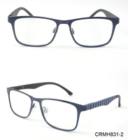 Gafas de lectura con montura cuadrada de metal de diseño clásico de marca, multicolor, de moda, con bisagras de resorte, para uso casual en la oficina