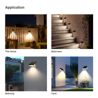 Lampe murale de jardin, 4000mAh, 1200LM, lampe solaire murale LED, énergie solaire, capteur de mouvement PIR, lampe murale