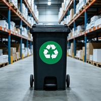 Autocollants ronds de 7cm pour signes de recyclage, autocollants auto-adhésifs en vinyle imperméable pour poubelle, pour le tri des déchets, 10 pièces