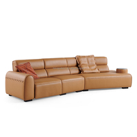 Mobilier de maison italien moderne en cuir épais pour villa d'appartement, meubles de maison en ligne droite, ensemble de canapés modernes à trois places