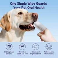 Extrait de plante personnalisé non parfumé dents d'animal de compagnie nettoyage chien lingettes dentaires pour les doigts grand