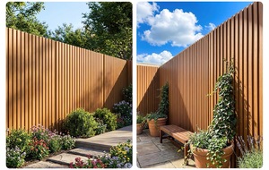 Planches décoratives anti-pourriture recyclables pour clôture de jardin, mur extérieur, terrasse et cloisonnement de jardin, panneau mural extérieur WPC - Product Image 5