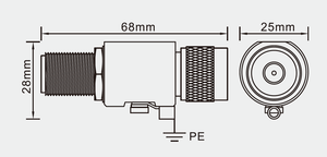 Parafoudre industriel TYCOTIU TY-N en acier pour équipement électronique, prise N coaxiale - Product Image 3