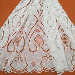Dentelle en mousseline de luxe, motif floral brodé, soluble dans l'eau, 100% polyester, écologique pour vêtements et textiles de maison - Product Image 5