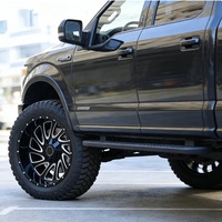 JWL VIA SAE J2530 TUV 4X4 Jantes en alliage d'aluminium tout-terrain, pneus 22*12, noir, finition usinée et chromée