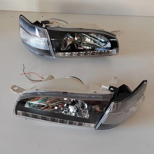 4 pièces de phares de voiture à <span class=keywords><strong>LED</strong></span> modifiés pour Toyota Corolla AE110 AE111 AE112 AE114 CE110 CE114 EE110 Noir Gauche et Droit - Product Image 4