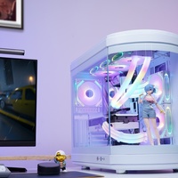 AntarcChill WHITE Color Full Tower ATX Desktop Case with Power Supply Glass Tempered Steel GPU Horizontal 400mm Vertical 180mm