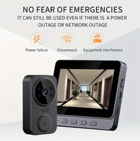 Sonnette vidéo de sécurité pour maison intelligente, batterie rechargeable, vision nocturne IR, audio bidirectionnel, notification téléphonique à distance pour appartement et villa