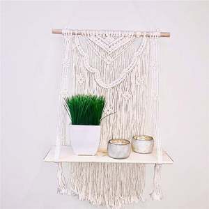 Decoraciones de negocios Macramé mexicano Colgante de pared Decoración grande para sala de estar Seagrasss <span class=keywords><strong>Hamaca</strong></span> de frutas y verduras Multicolor - Product Image 5