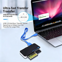 Lecteur de cartes tout-en-un 6 en 1 USB 3.0 TF/CF/SD/XD/M2/MS pour MP3, appareil photo numérique, téléphone, lecteur de cartes, lecteur de cartes mémoire
