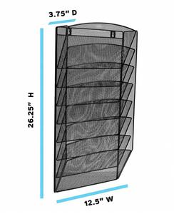 Office and Home 8 Sections Metal Mesh <b>Document</b> <b>File</b> Organizer Magazine Holder Rack Hanging Wall Mounted <b>File</b> Organizer - Product Image 2