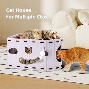 Casa para Mascotas de Fieltro Personalizada de Fábrica, Túnel Desmontable para Gatos, Cueva para Animales para Todas las Estaciones - Product Image 6