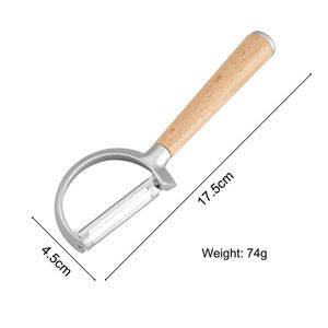 Éplucheur à légumes ergonomique en acier inoxydable avec manche en bois, éplucheurs à pommes de terre de qualité supérieure pour la cuisine - Product Image 2