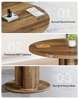 Table ronde sur piédestal pour la formation et les séminaires, bureau de salle de réunion avec piédestal triple robuste, mobilier de bureau à domicile