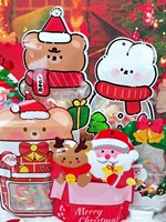 Vente directe usine – Sac cadeau de Noël 2025 autoportant anti-humidité motif bonhomme de neige pour bonbons et chaussettes