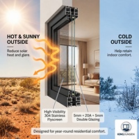 Ventanas Abatibles de Aluminio Modernas con Doble Acristalamiento y Resistentes a Huracanes AS2047, con Vista Panorámica para Exteriores de Villas Costeras