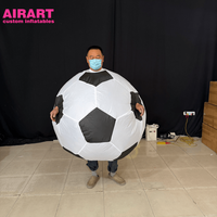 Costume de ballon de football gonflable pour événements, maillot de foot du fabricant, costume de mascotte de football gonflable pour fête