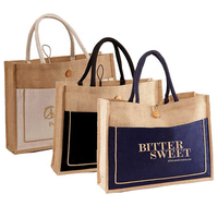 Sac fourre-tout en jute écologique réutilisable de haute qualité avec fermeture éclair et logo personnalisé imprimé, idéal pour la plage, les courses ou comme sac cadeau.