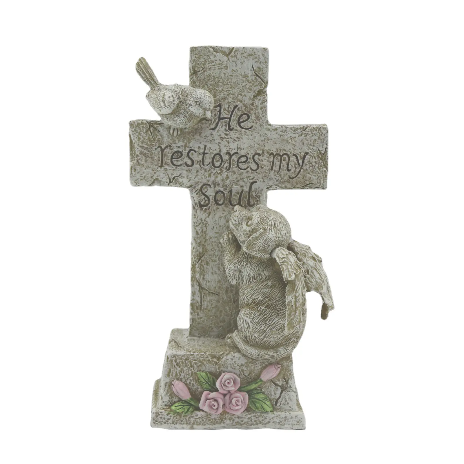 卸売クロス動物の墓の装飾庭の墓墓石赤ちゃん天使の置物