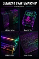 Juego de Mahjong con Luces LED, Fichas Acrílicas, Caja con Patrón PCB, Logotipo Personalizado, Regalo para Fiestas