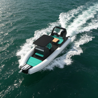 Bateau à coque en fibre de verre de 8,6 m 860, haute vitesse, haute performance, coque à étages, tube en Hypalon Orca, bateau à coque rigide en fibre de verre pour la pêche sportive