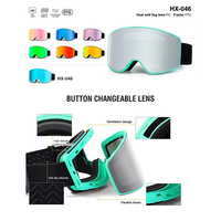 Masque de ski avec protection UV400, lunettes de snowboard polarisées anti-buée, lunettes de sport pour la neige, lunettes de sécurité pour le ski, logo personnalisé