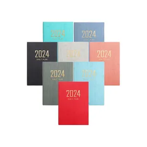 לוח השנה 2024 מחברת עור לוגו מותאם אישית עסק a5 יומן שנה חדשה לקידום